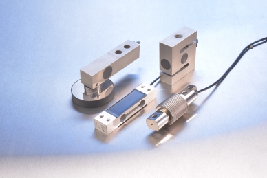 The different design stages of force transducers in weighing technology: shear beam, bending beam, single-point and S force transducer.